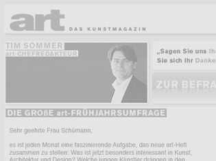 Geschützt: Gruner + Jahr GmbH & Co KG / Art Magazin – Mailing, Landingpage